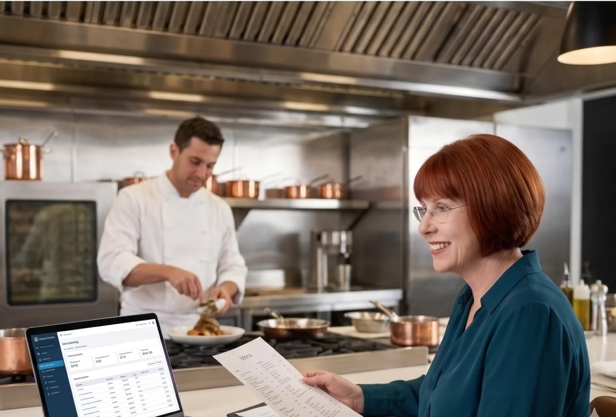 Manuela Graells consulting with catering business
