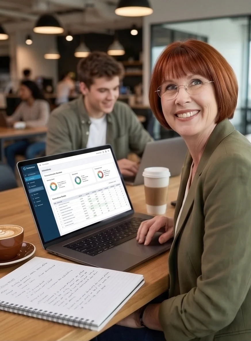 Bookkeeper performing monthly reconciliation
